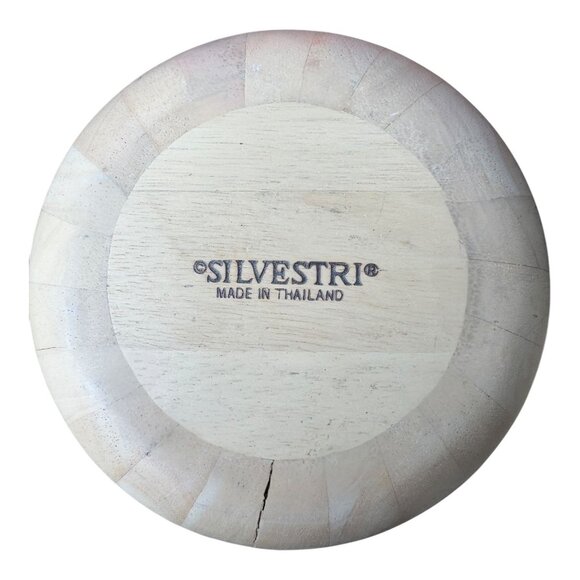 Vtg Silvestri Light Wood Ice Bucket W/Lid Carved Handles & Hard Plastic Liner - Picture 4 of 10